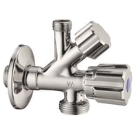 Stopventil dobbelt 1/2" x 3/8" x 3/4"