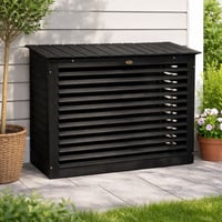 Varmepumpeskjuler VP 3. Sort. Beskytter udedelen til luft/luft varmepumpe