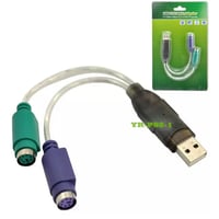USB A-konverter til 2x PS/2, 0,3 meter, understtter W98, WinME, W2000, XP, Win7, Win8