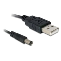 DeLock 82197 kabel USB Power to DC 5.5 x 2.1 mm han 1.0m, sort