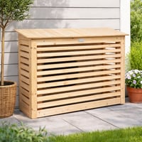 Varmepumpeskjuler VP 3. Natur/fyrretræ. Beskytter udedelen til luft/luft varmepumpe