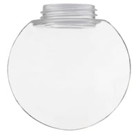 Glas kuppel Glob 180 mm, H170 mm, gevind 84,5 mm, klar