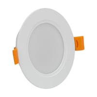 5W, Ø 9,5 cm indbygningsspot, IP54 stænktæt, hul Ø 7,2 cm, mål Ø 9,5 cm, 3,1 cm høj, rund, hvid kant, ikke dæmpbar, neutral kulør (4000K)