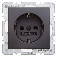 Berker stikkontakt Schuko med jord, S./B., antracit