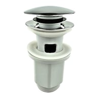 Bundventil pop-up, 1 1/4" med overlb, plast, forkromet