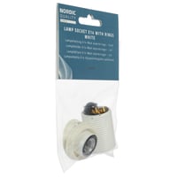 Billede af Lampefatning E14 m/ringe til lampeskrm, hvid