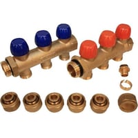 Wavin - Manifold 3 + 3 afgange, uden flowmeter p? freml?b, til ?20 x 2,0 mm pex-r?r