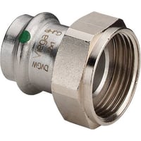 G1 Sanpress Inox, 18 mm x " tilslutningsforskruning med flad pakning, presmuffe/omlber (G) - Viega