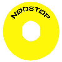 Skilt ndstop, gul, 60mm, ZBY9830