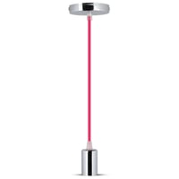 Pendelophng, E27, krom med rd ledning, maks. 60W, 3,6cm, uden lyskilde