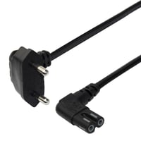 Power cord CEE 7/16 - C7 angled, 3,0m, black