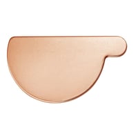 VMZINC endebund, 333 mm, venstre, til halvrund rende, kobber