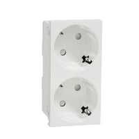Unica 2xSchuko stikkontaktindsats, 2P+E, skruels, hvid - Schneider Electric