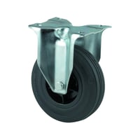 Transporthjul, fast plade, 160mm, 135kg belastning - Tente