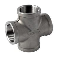 Rustfri (AISI 316) kryds m. muffer, 1″ x 1″ x 1″ x 1″