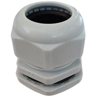 Forskruning M32 RAL 9002 med møtrik, Polyamid IP68, kabel Ø 16-21 mm