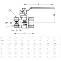 Kuglehane, 3/4'' m/m, blyfri messing, fuldt gennemlb, L-greb