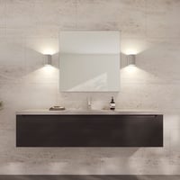 Loevschall Refine spejl med ramme, brstet aluminium, 80 x 80 cm