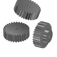 Cylindrisk tandhjul med nav, Modul 2, Z = 16
