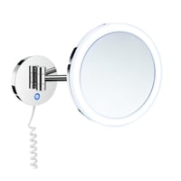 Make-up spejl med LED-lys, 7x forstrrelse, vgmontering, krom, - Smedbo