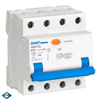 Kombiafbryder RCBO CHINT, 3P+N, B karakteristik, 25A, 30mA, 6kA