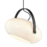 Pendel E27 Opalic Med Sort Farvet
