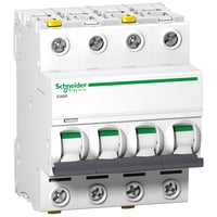 Acti9 iC60N 4P 2A, dobbelt terminal, C-karakteristik, 6kA, 400V, bredde 72mm