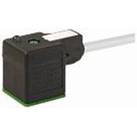 MSUD ventilstik form A, 18mm, LED og Varistor, 230VAC/DC, med kabel 3x0,75mm2, gr PUR/PVC UL,CSA