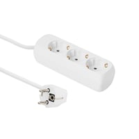 3-vejs Schuko stikdse, 1.5 meter, hvid