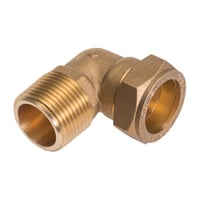 Conex vinkel, 15 mm x 3/4" komp, nippel, godkendt til pex og kobber