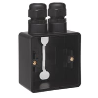 Underlag, 1-modul, 2x M20, IP55, sort