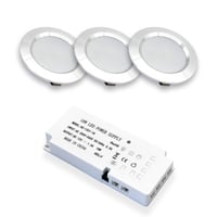 LEDlife Reco68 mbelspot - Brstet stl, inkl. strmforsyning - Pakke med 3 stk., 4000K