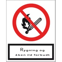 Billede af Rygning og ben ild forbudt, A4
