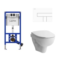 Laufen Pro-N toiletpakke, komplet inkl. cisterne, toiletskål, toiletsæde & betjeningstryk