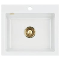 Lavabo Mera 57 kkkenvask, keramik, 575x510x200mm, hvid/messing