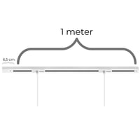 Square lampeskinne til loft til nedhngte lamper (pendler), til 5 lamper, endetilslutning, hvid, 1 meter