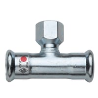 Turbo steel t-stykke, 28 mm x 1/2" x 28 mm
