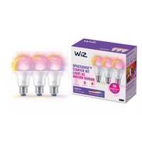 WiZ E27 LED-pre, A60, 806lm, Color, 8,5W, dmpbar, WiFi/Matter - 3 pak billede