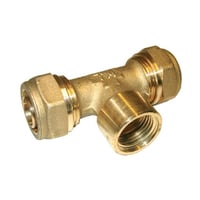 Tiemme Pex T-stykke, 15 mm x 1/2″ x 15 mm, m/muffe