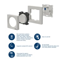 Termostat DEVIreg Display Connect, rum+gulv sensor, 16A, hvid