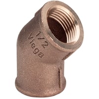 Vinkel 1/2" rdgods 45, muffe/muffe - Viega