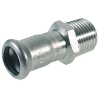 VSH XPress rustfri press overgang med nippel, 15 mm x 3/4″ M-bakke