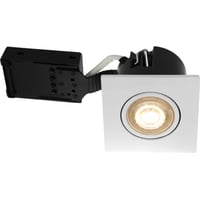 Nordtronic Quick Install, GU10, indendrs, firkantet, inkl. LED-pre (Nordtronic Dim To Warm / CRI>90 FlickerFree / 5W / 350lm / 38 / 1800-3000K / G / dmpbar), hvid