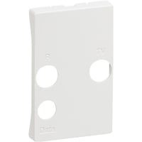 LK FUGA – Afdkning til antenneudtag med 2 stk. IEC-stik (TV/radio) og 1 stk. F-connector (data), 1 modul, hvid