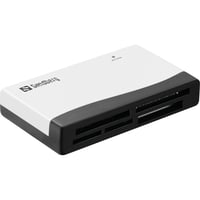 Sandberg multikortlser, CF, MMC, memory Stick (MS), MicroSD (TransFlash), SD, SDHC, SDXC, xD, 480 Mbps, sort, hvid