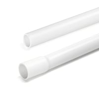 Elektrikerrr m. muffe, 20 mm x 2 meter, hvid, PVC plastrr
