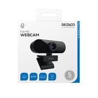 W-100 webcam, 1080p 1920x1080 2MP, indbygget mikrofon, 2 meter kabel - Deltaco billede