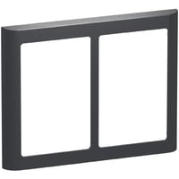 Billede af LK FUGA - Soft 63 vandret dobbelt design ramme, 2x1 modul, koksgr hos WATTOO.DK