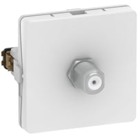 10: LK FUGA - Udtag med F-connector samleled (hun/hun), 1 modul, hvid