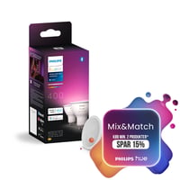 Philips Hue GU10 LED-pre, Color og White Ambiance, 400lm, Zigbee + Bluetooth (2-pak)